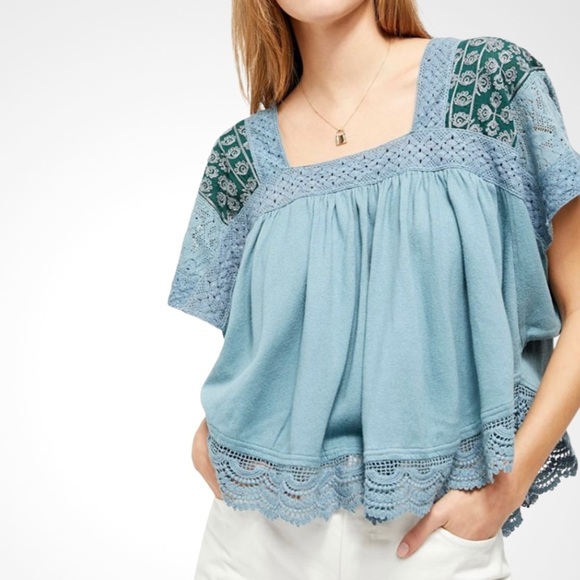 🌸New🌸 Free People Prairie Days Blouse Top M NWT - Picture 1 of 10